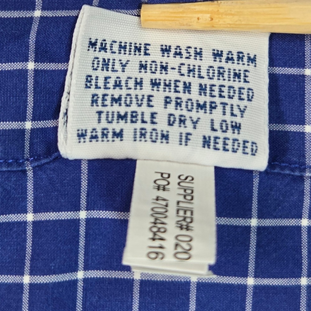 Ralph Lauren Button Down Shirt Mens XL Blue Windowpane Check Long Sleeve Cotton - Picture 11 of 14